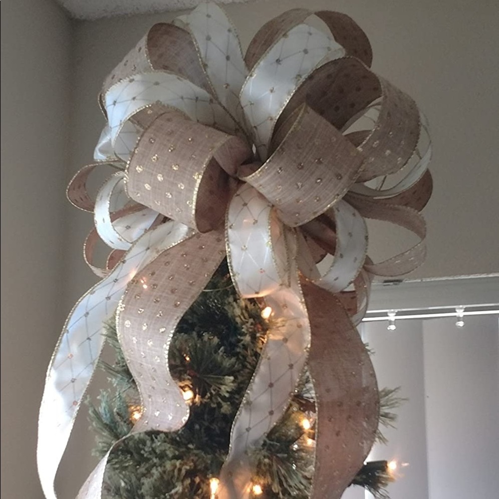 Custom ribbon decor or tree toppers